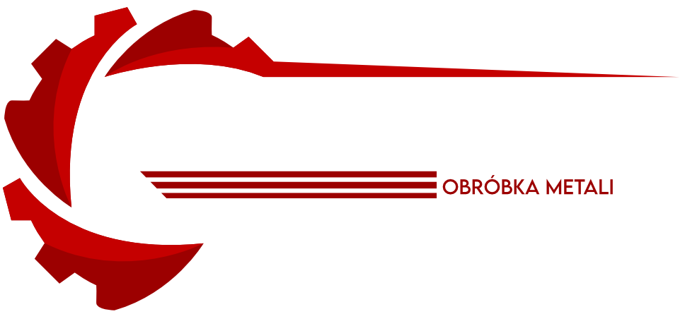 Czerwone logo domach z białem napisem obróbki metali na terenie całego śląska. logo dosyć proste i przejrzyste, w wzór koła zębatego a w środku nazwa firmy